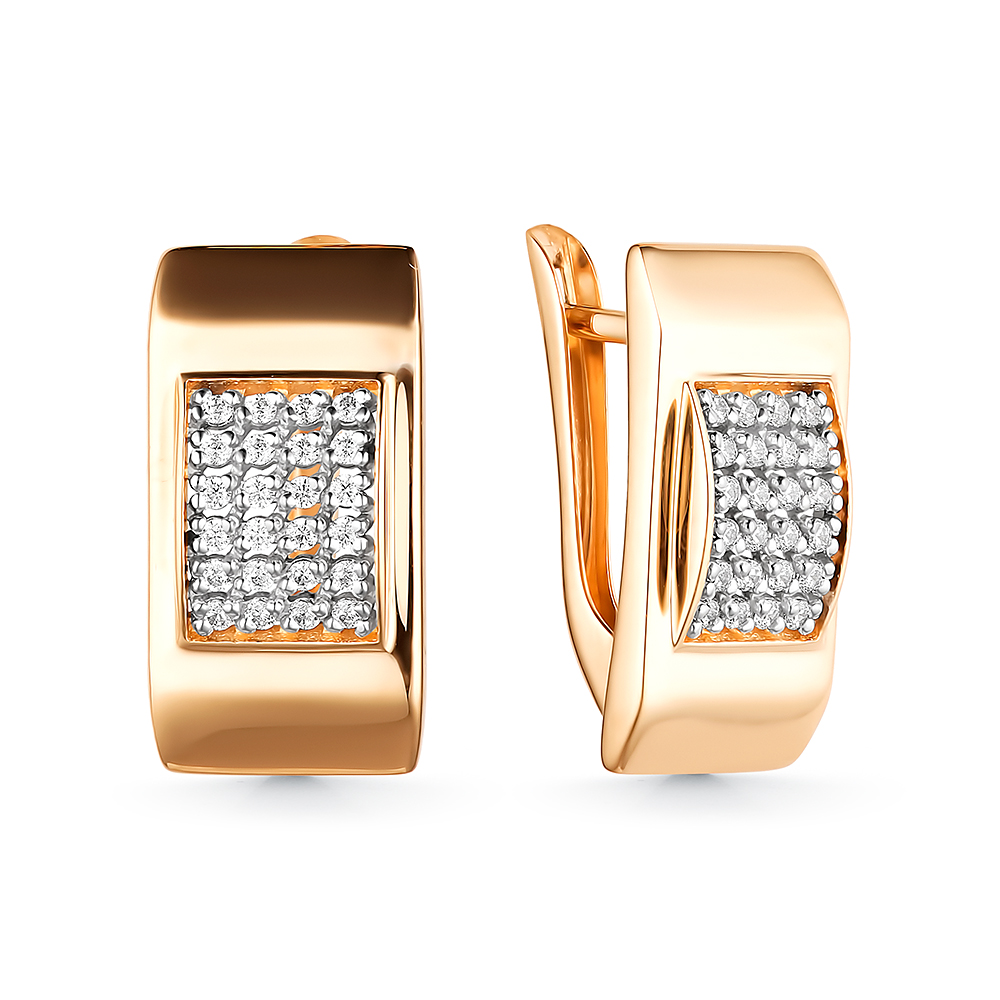 Серьги из золота с камнем Фианит фото, цены