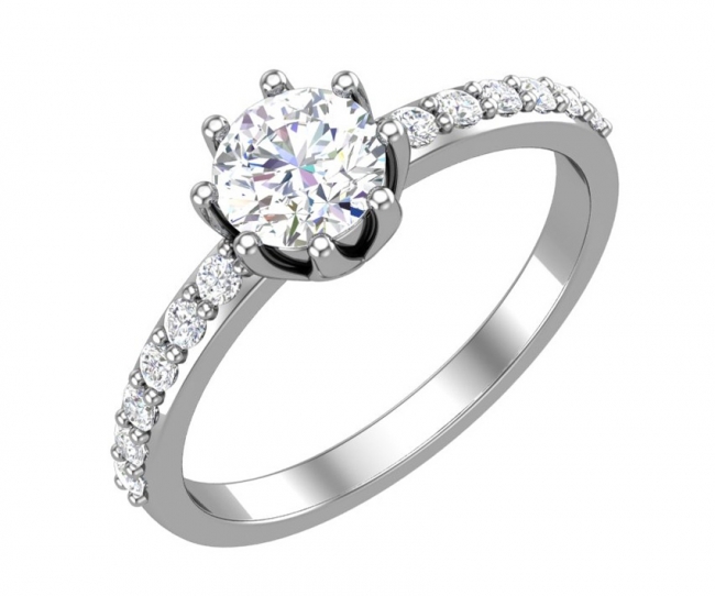 Кольцо из серебра с камнем Фианит фото, цены