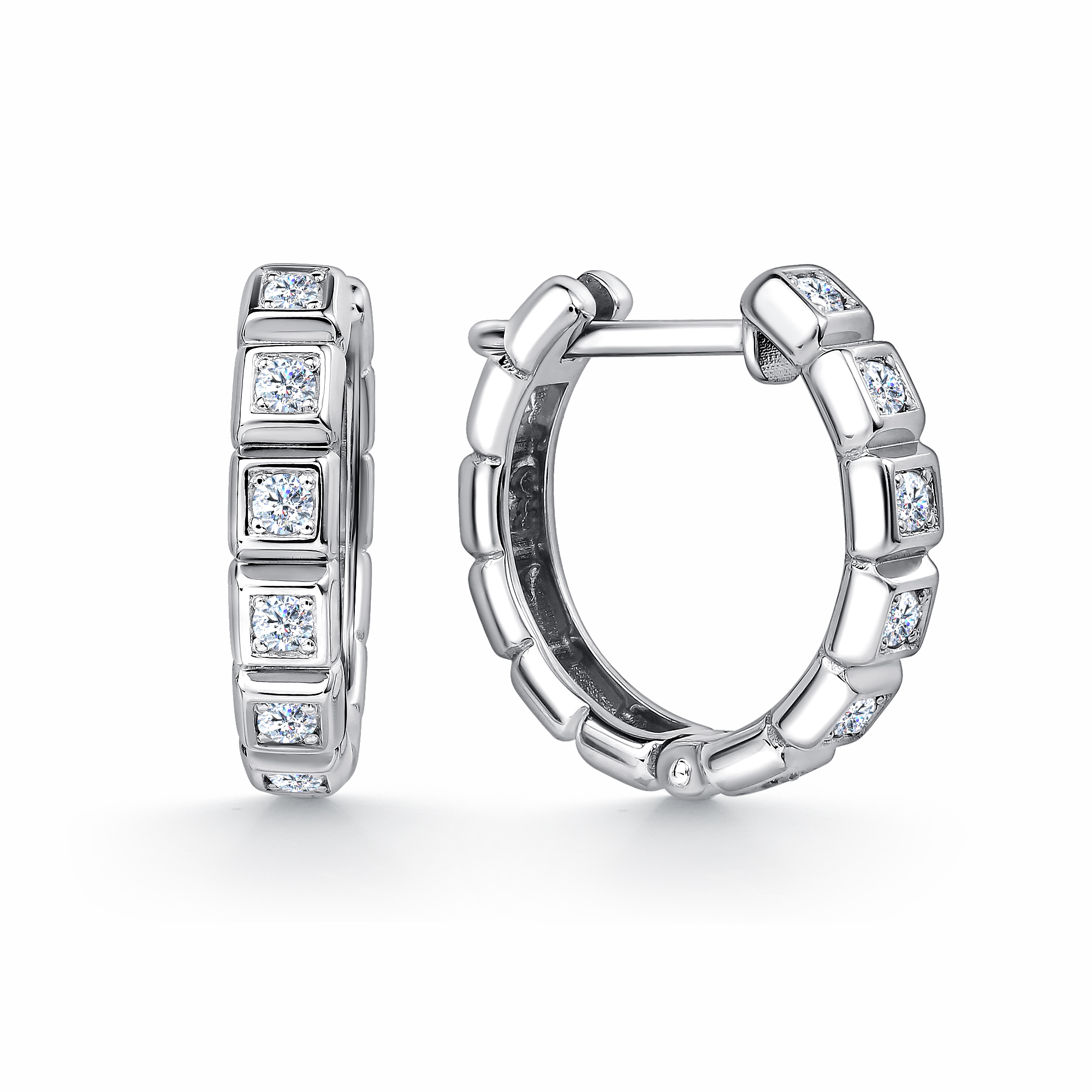 Серьги из серебра с камнем Фианит фото, цены