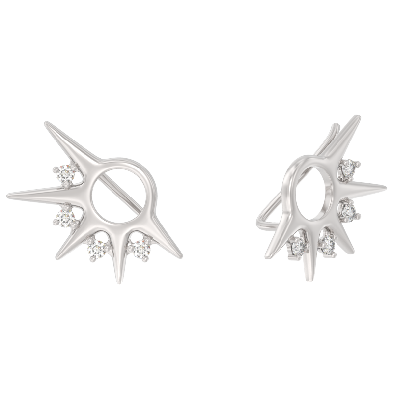 Серьги из серебра с камнем Фианит фото, цены