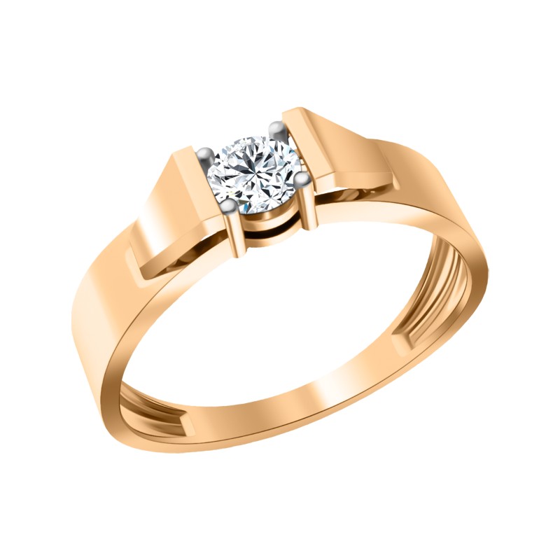 Кольцо из золота с камнем Фианит фото, цены