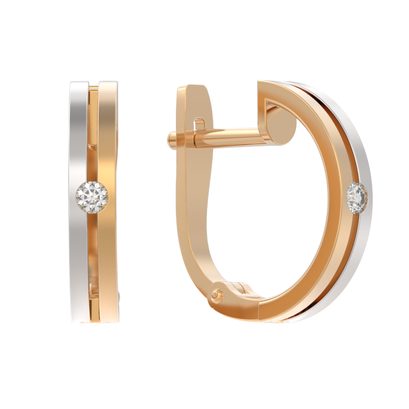 Серьги из золота с камнем Бриллиант фото, цены