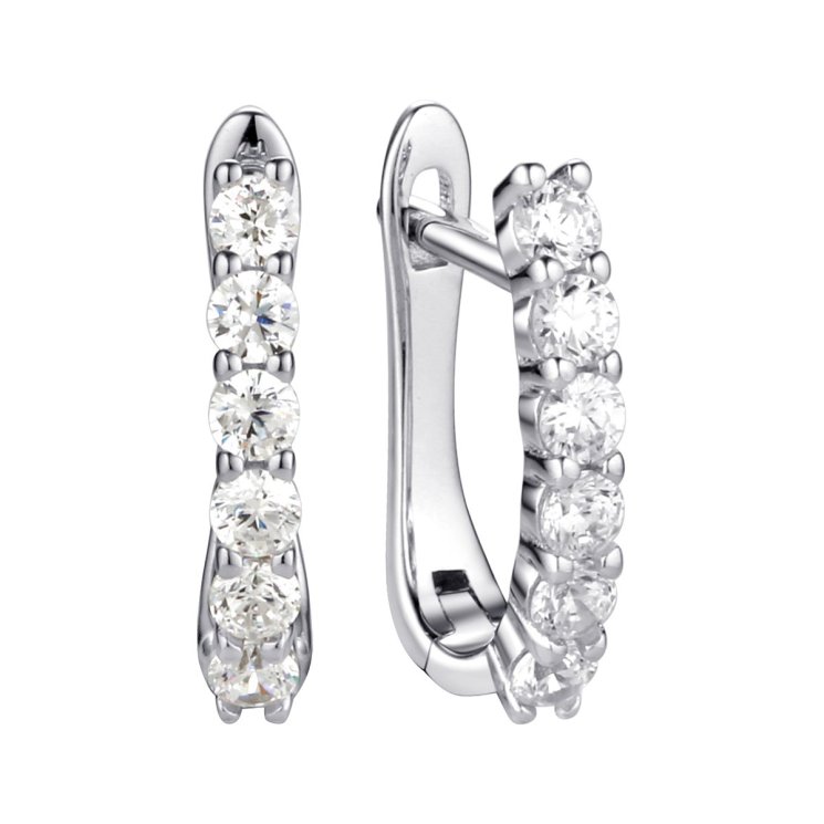 Серьги из серебра с камнем Фианит фото, цены