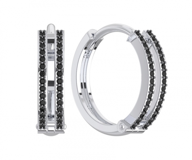 Серьги из серебра с камнем Фианит фото, цены