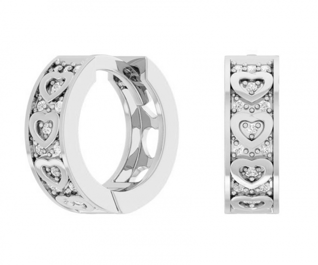 Серьги из серебра с камнем Фианит фото, цены