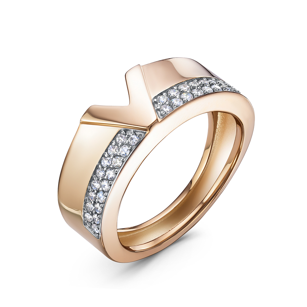 Кольцо из золота с камнем Фианит фото, цены