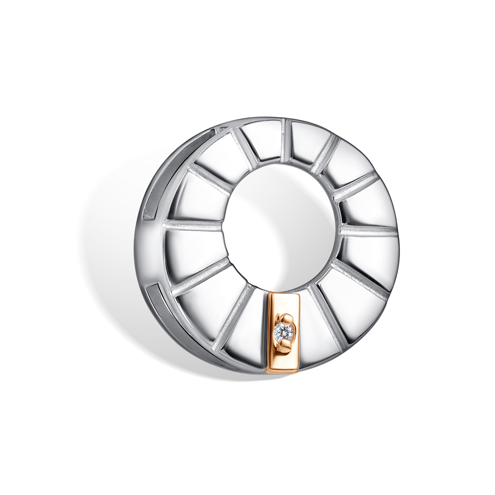 Подвеска из серебра с камнем Бриллиант, вставками золота фото, цены