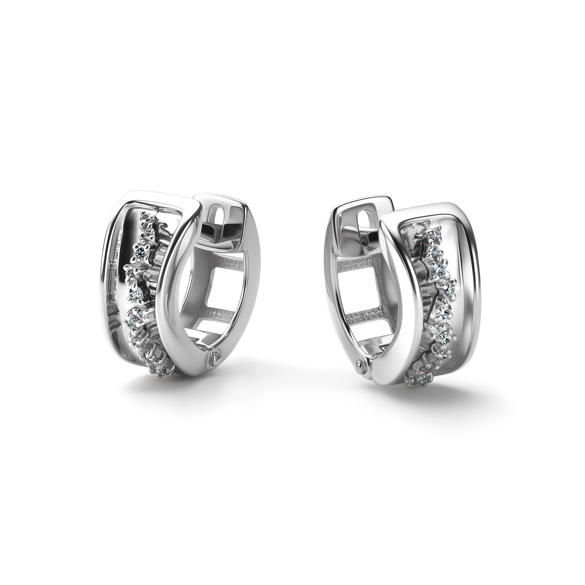 Серьги из золота с камнем Бриллиант фото, цены