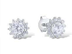 Пуссеты из серебра с камнем Фианит фото, цены