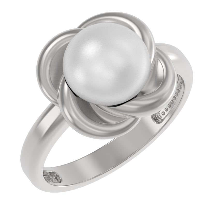Кольцо из серебра с камнем Жемчуг фото, цены