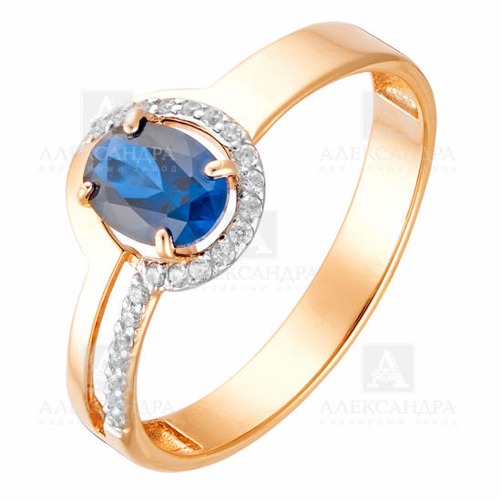 Кольцо из золота с камнем Гранат, Фианит фото, цены