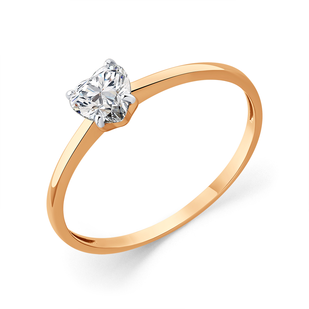 Кольцо из золота с камнем Фианит фото, цены