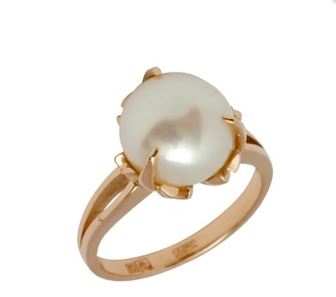 Кольцо из золота с камнем Жемчуг фото, цены