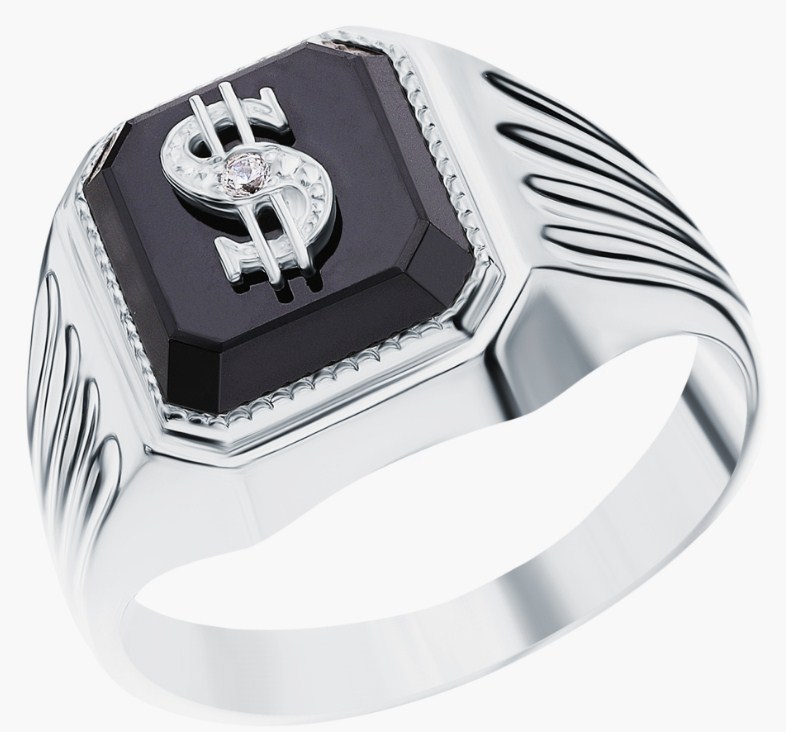 Печатка из серебра с камнем Фианит фото, цены