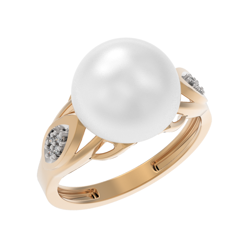 Кольцо из золота с камнем Жемчуг фото, цены