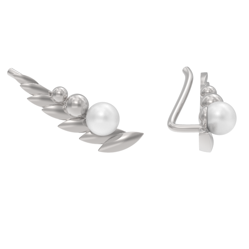 Серьги из серебра с камнем Жемчуг иск. фото, цены