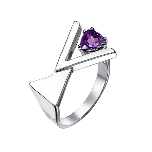 Кольцо из серебра с камнем аметист фото, цены
