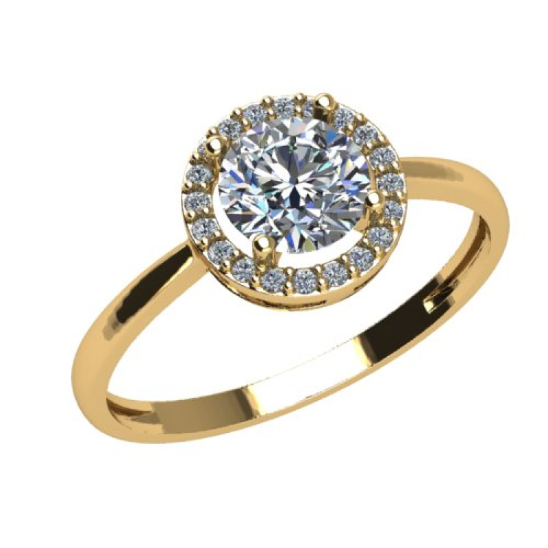 Кольцо из золота с камнем Фианит фото, цены