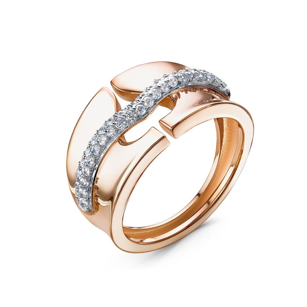 Кольцо из золота с камнем Фианит фото, цены