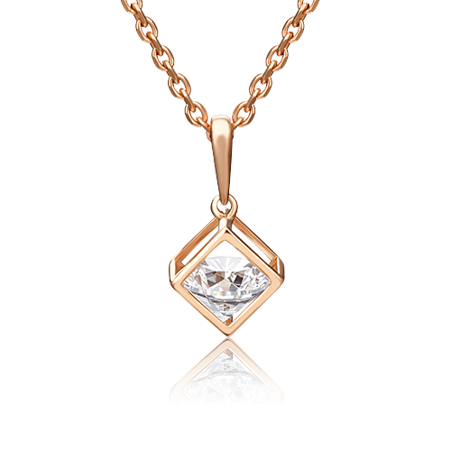 Подвеска из золота с камнем Фианит фото, цены