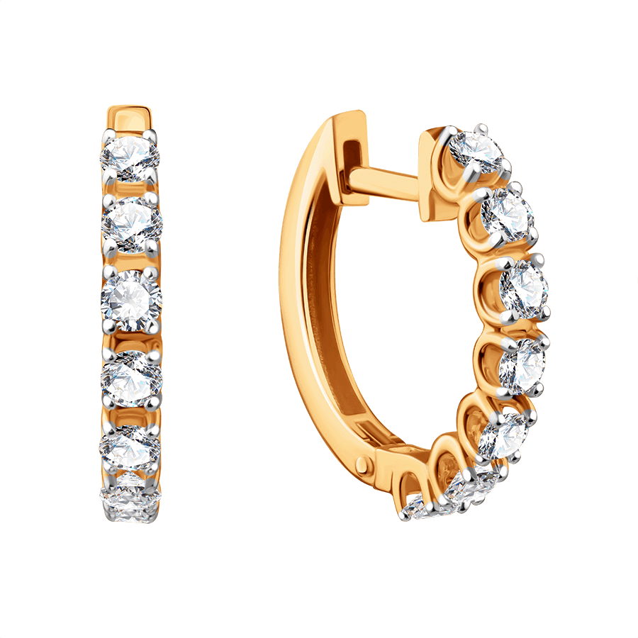 Серьги из золота с камнем Бриллиант фото, цены