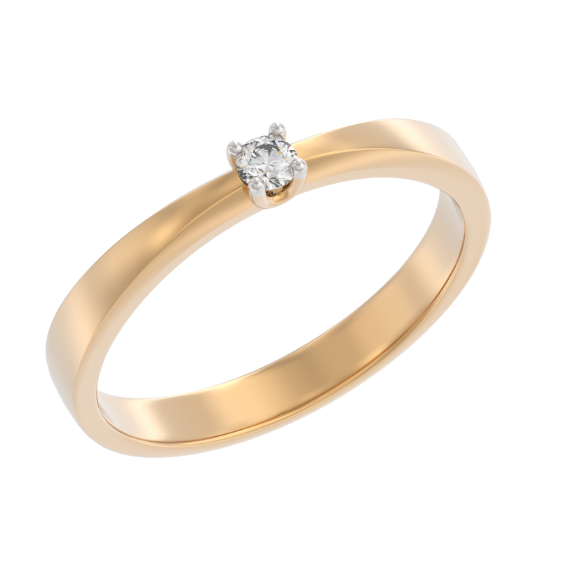 Кольцо из золота с камнем Бриллиант фото, цены