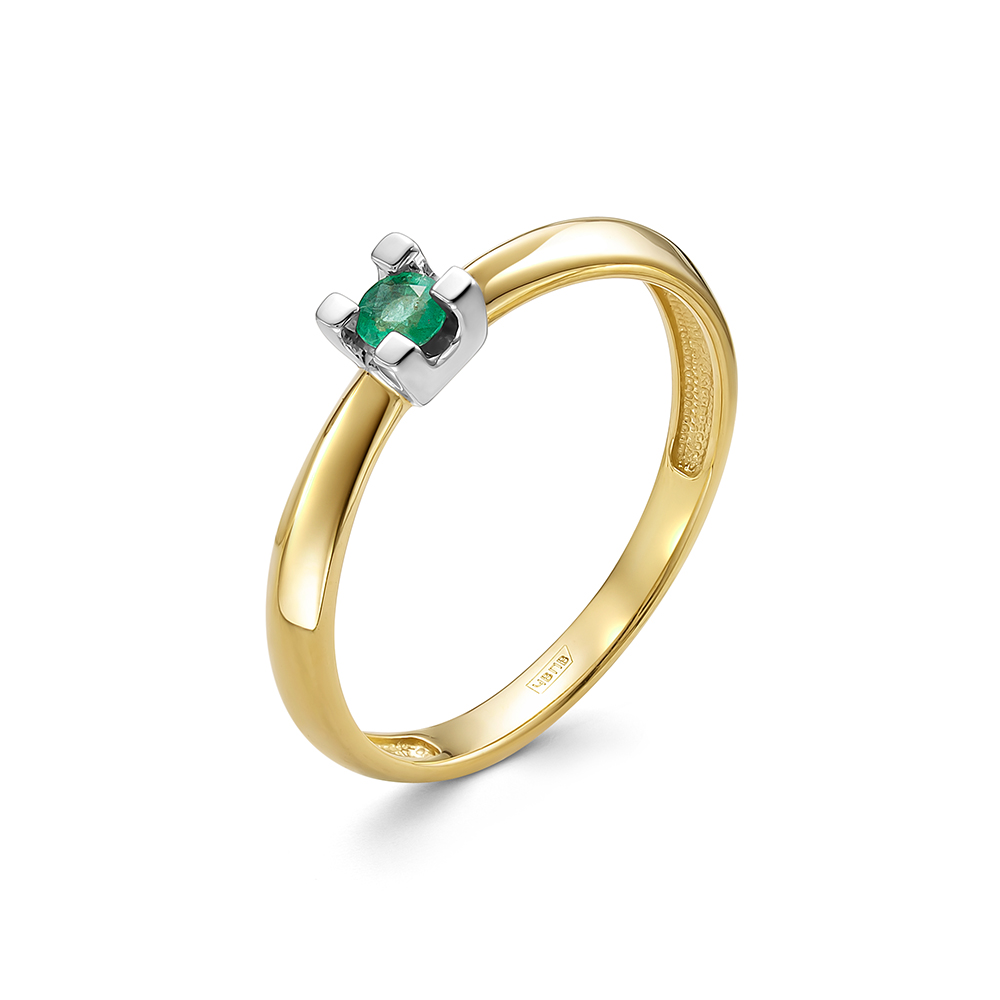 Кольцо из золота с камнем Изумруд фото, цены