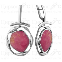 Серьги из серебра с камнем Обсидиан фото, цены