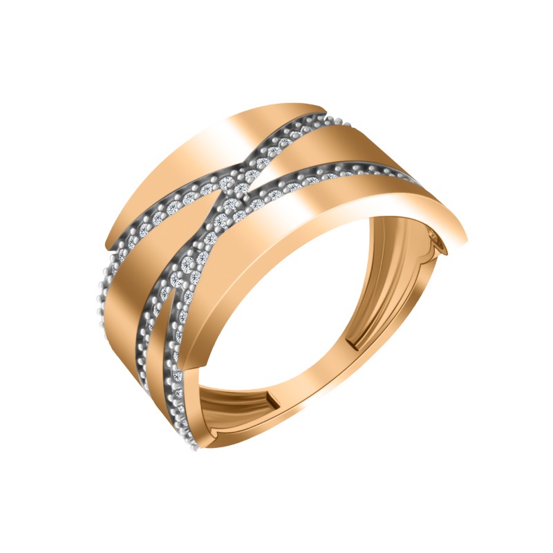 Кольцо из золота с камнем Фианит фото, цены