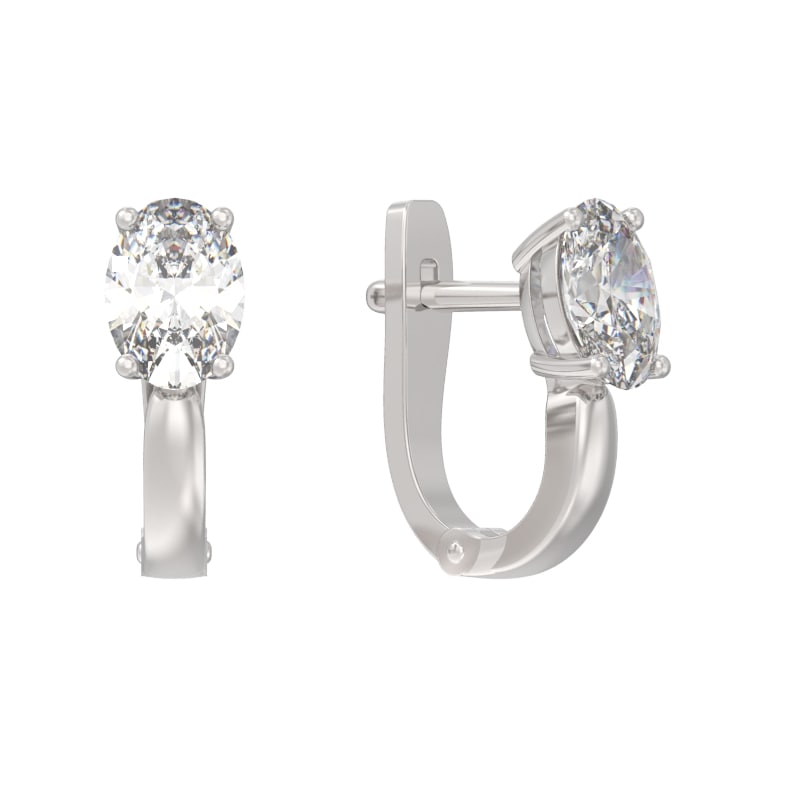 Серьги из серебра с камнем Фианит фото, цены