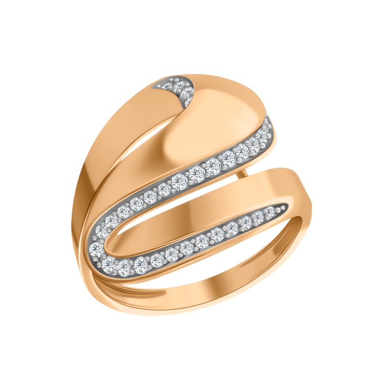 Кольцо из золота с камнем Фианит фото, цены