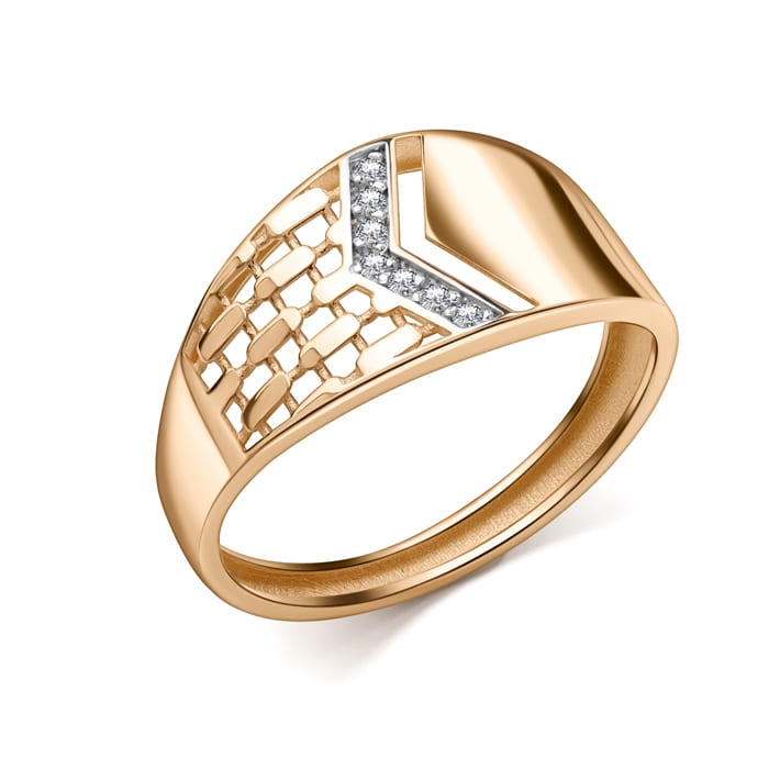 Кольцо из золота с камнем Фианит фото, цены