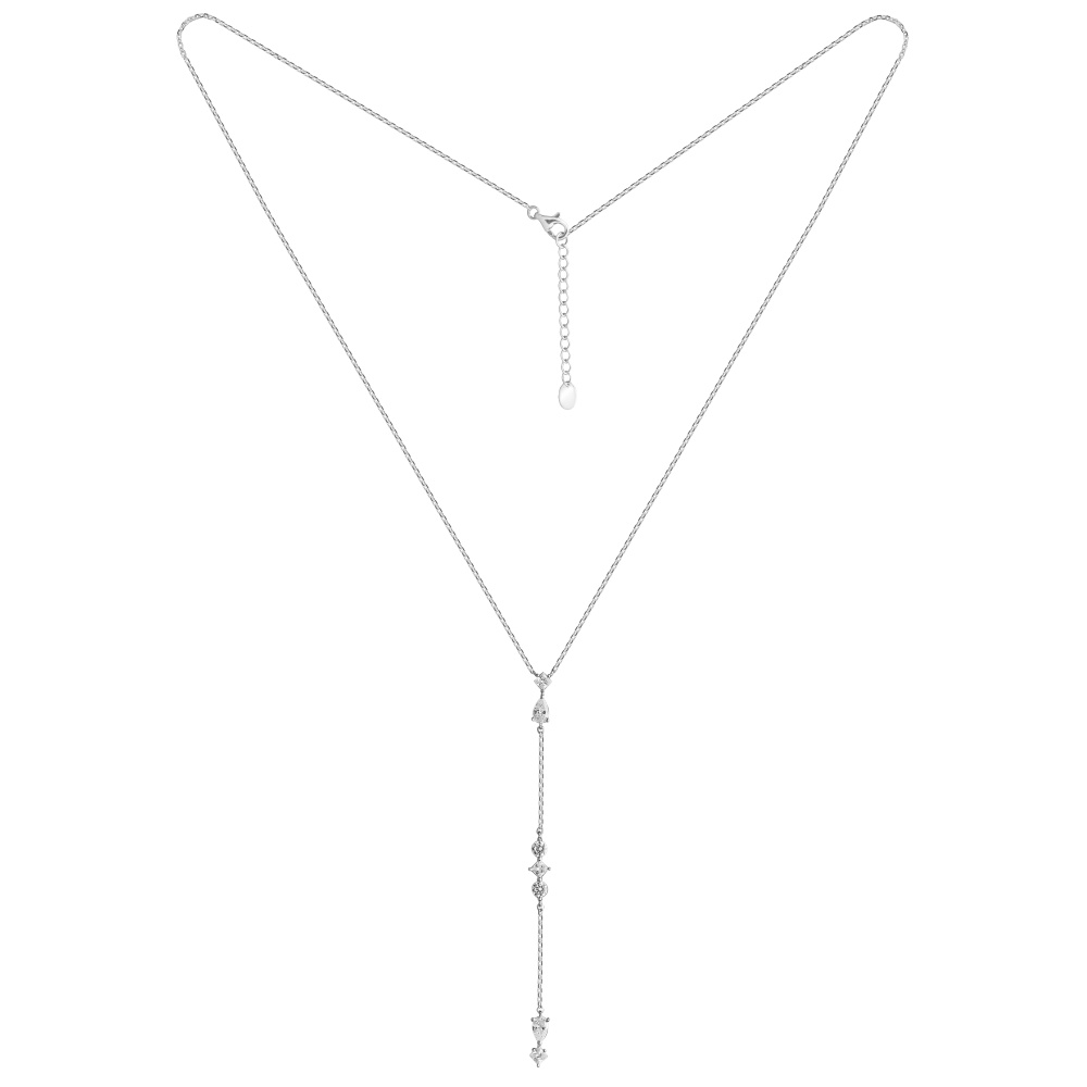 Колье из серебра с камнем Фианит фото, цены