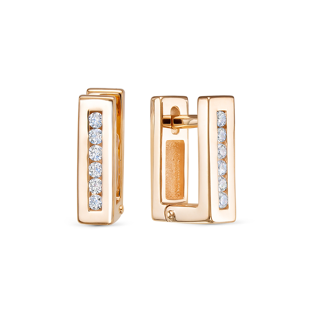 Серьги из золота с камнем Бриллиант фото, цены