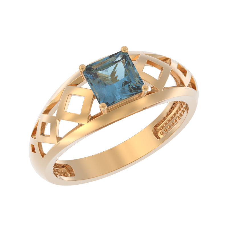 Кольцо из золота с камнем Топаз фото, цены
