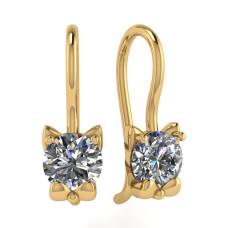 Серьги из золота с камнем Фианит фото, цены