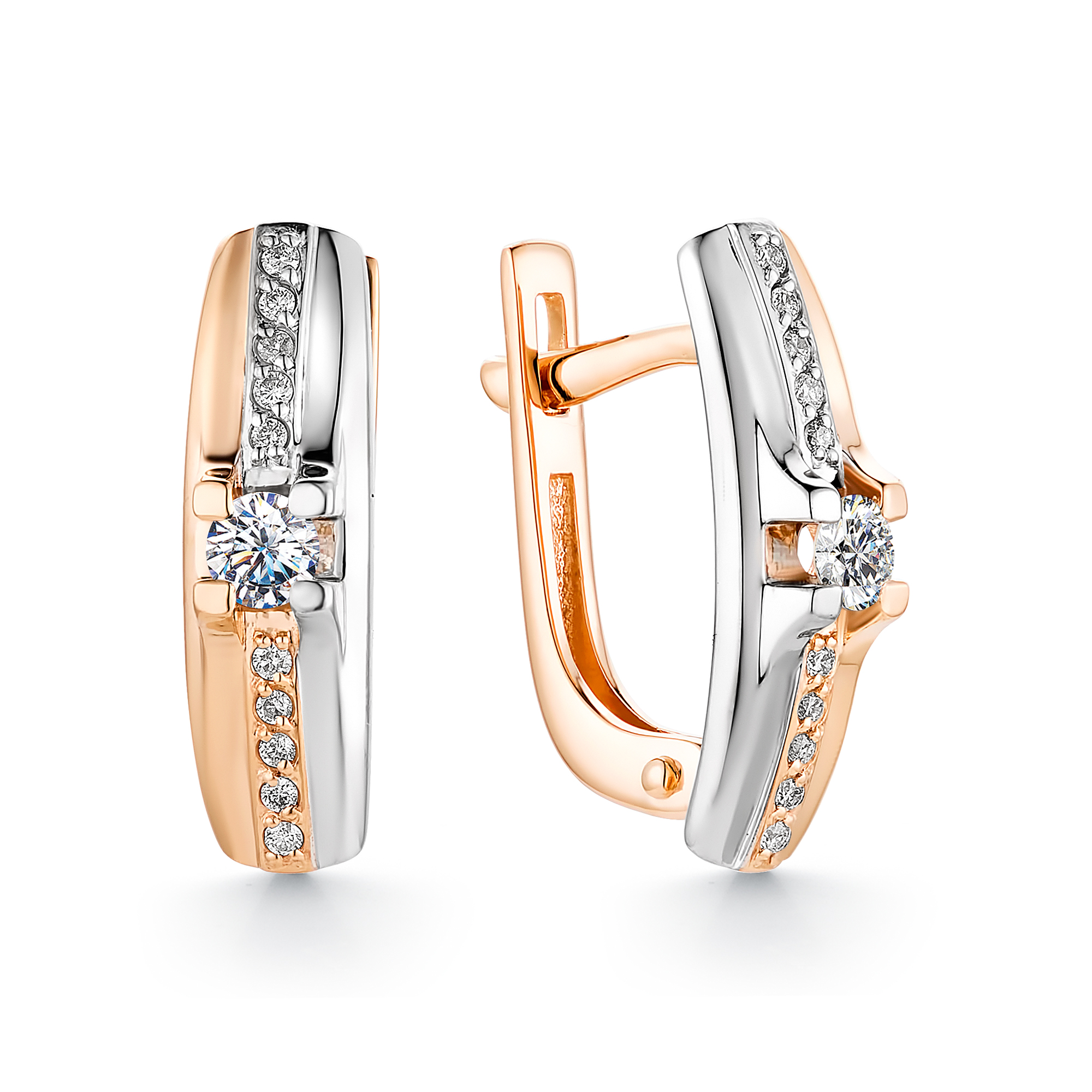 Серьги из золота с камнем Бриллиант фото, цены