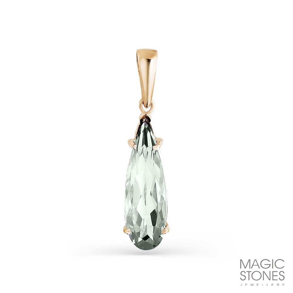 Подвеска из золота с камнем Празиолит фото, цены