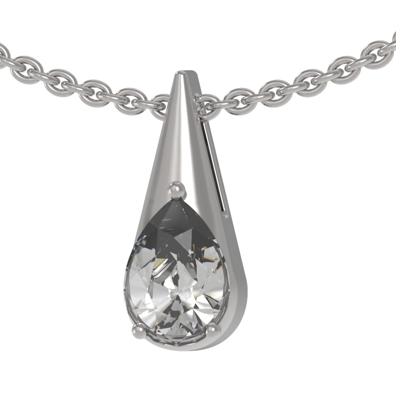 Подвеска из серебра с камнем Фианит фото, цены