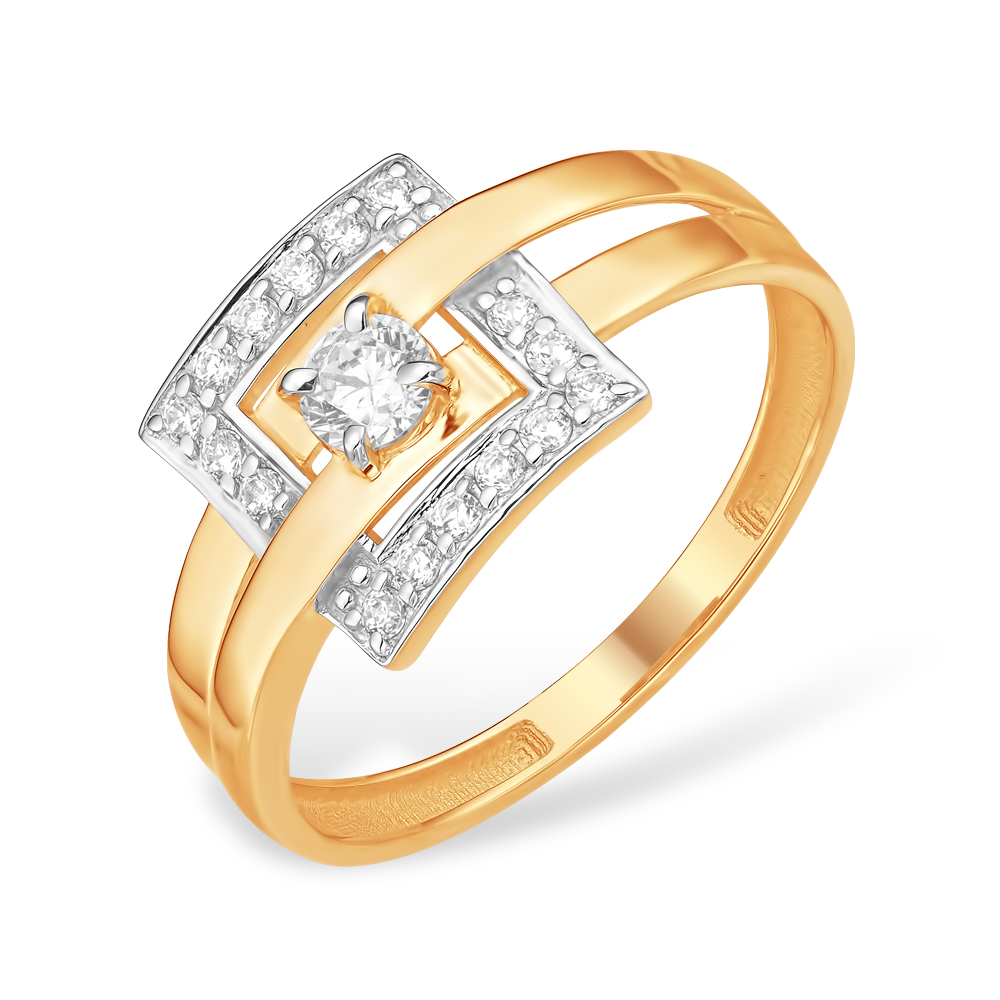 Кольцо из золота с камнем Фианит фото, цены