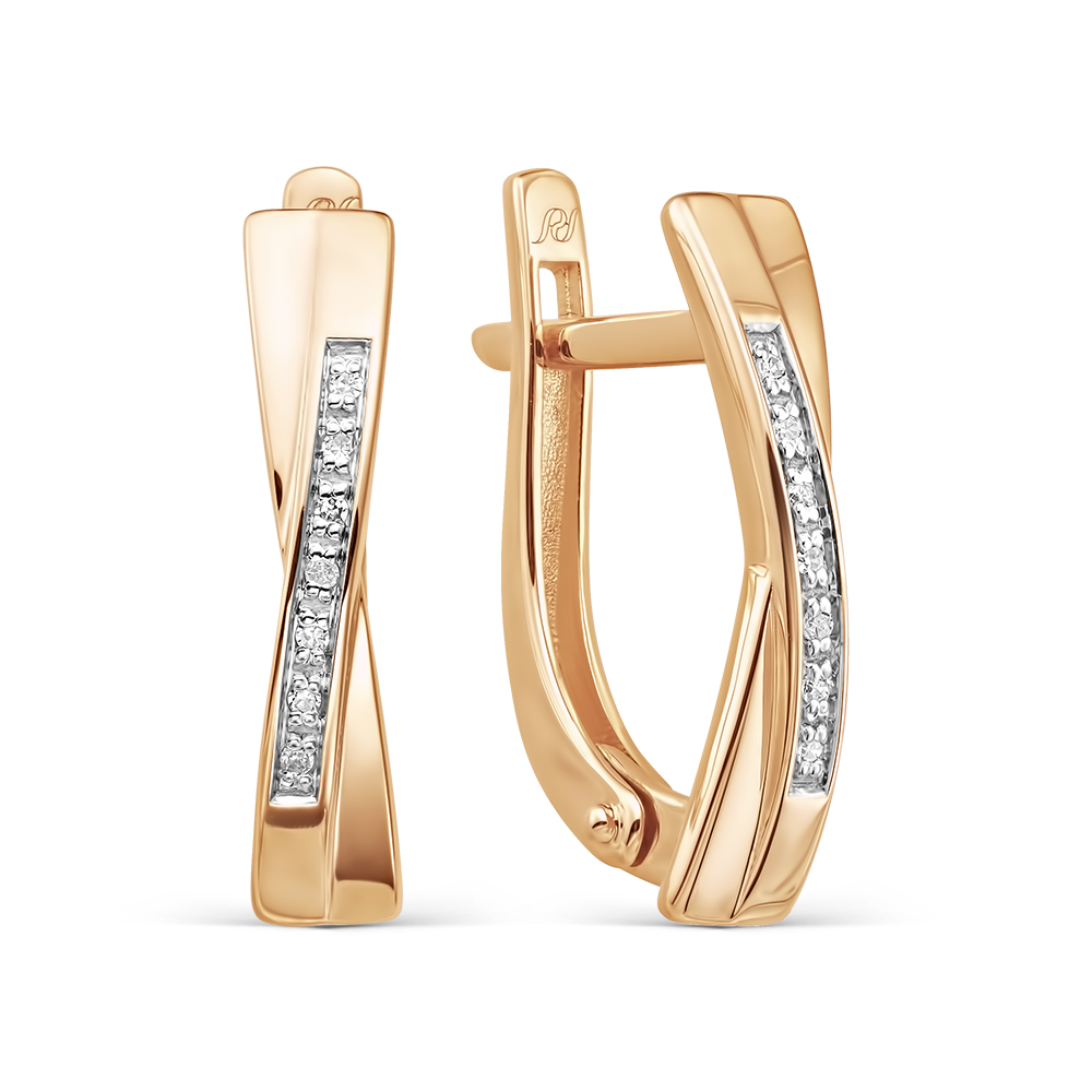 Серьги из золота с камнем Бриллиант фото, цены