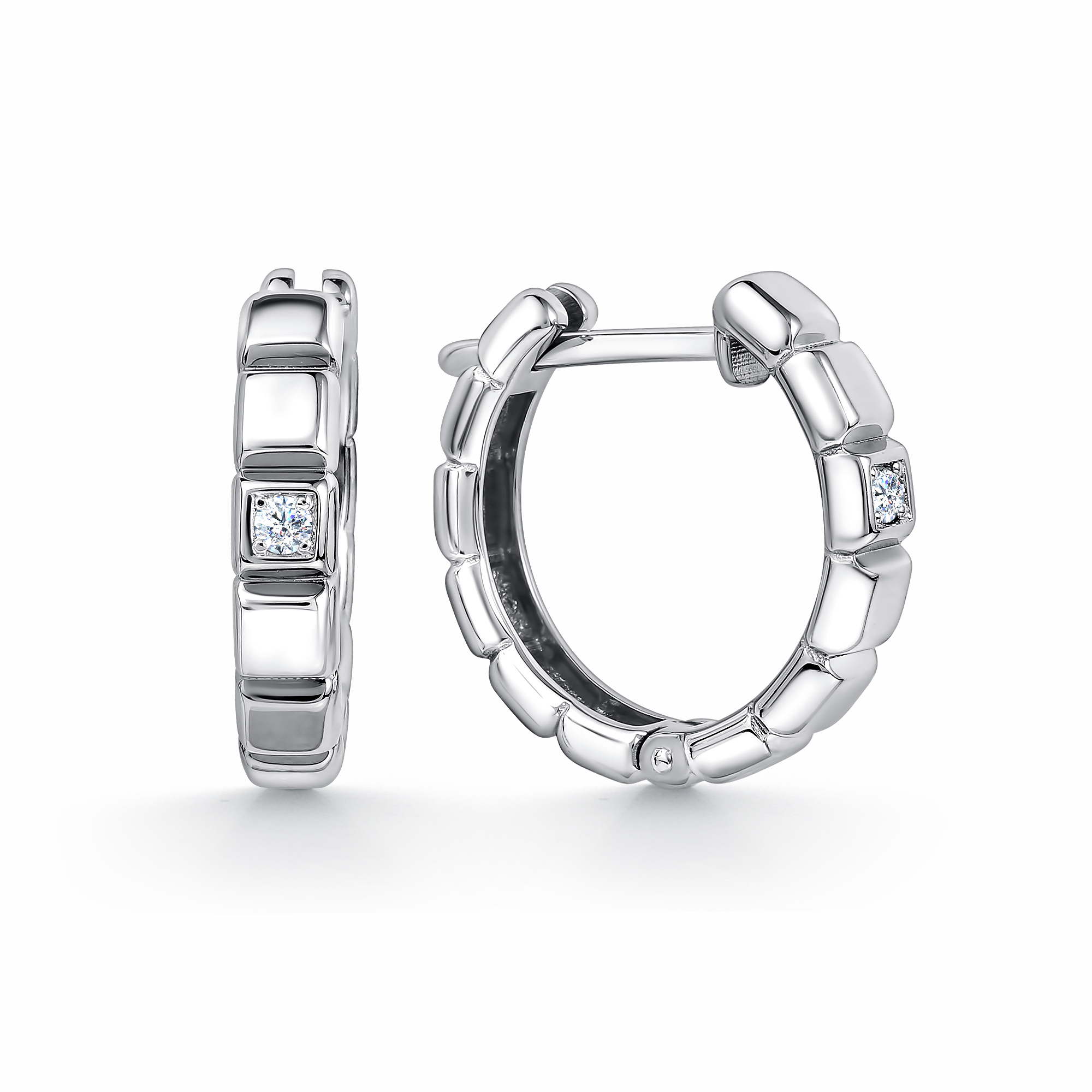 Серьги из серебра с камнем Фианит фото, цены