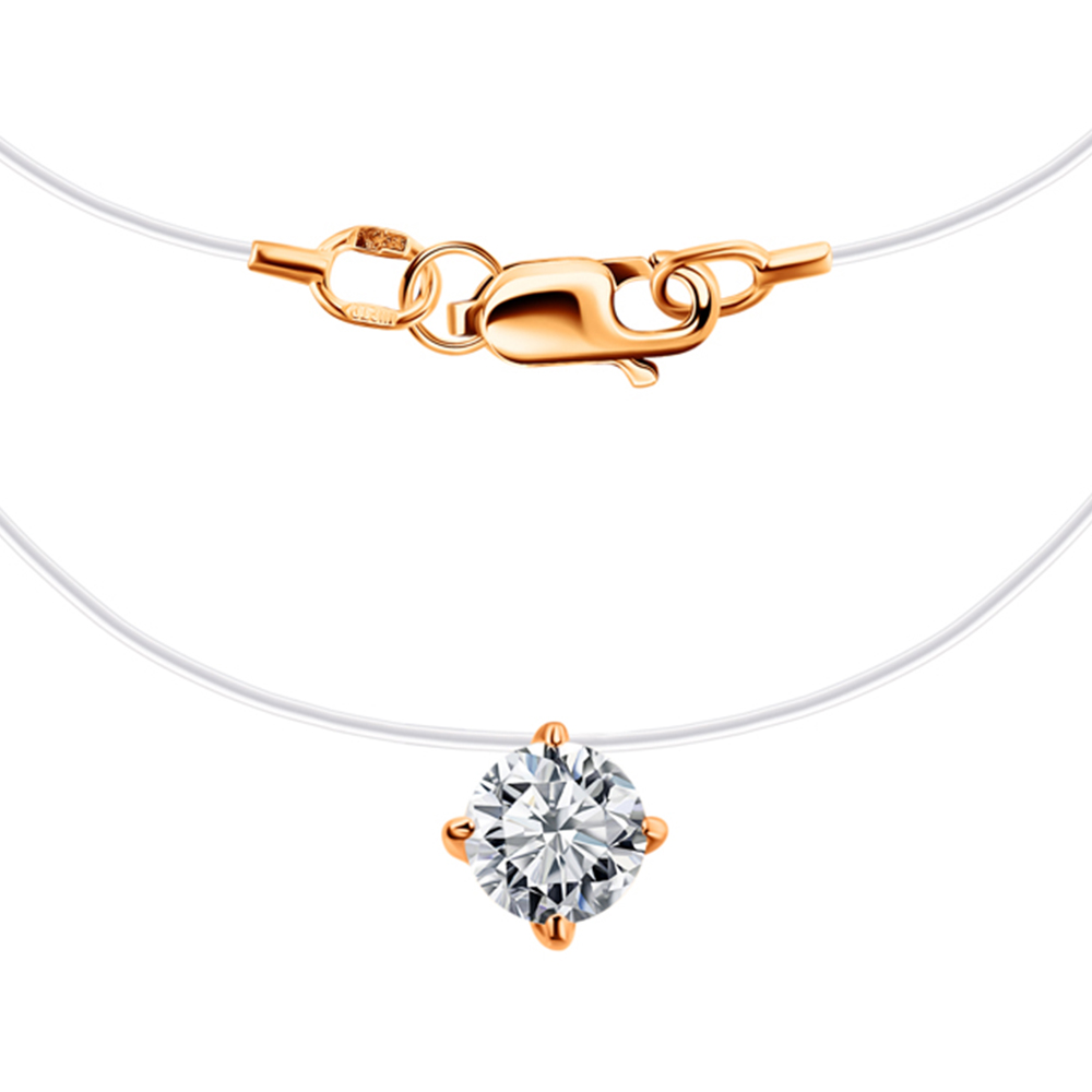 Колье из золота с камнем Фианит фото, цены