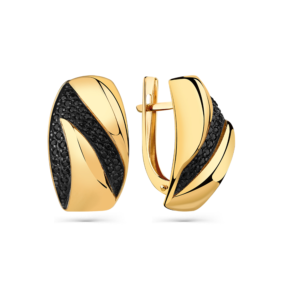 Серьги из золота с камнем Фианит фото, цены