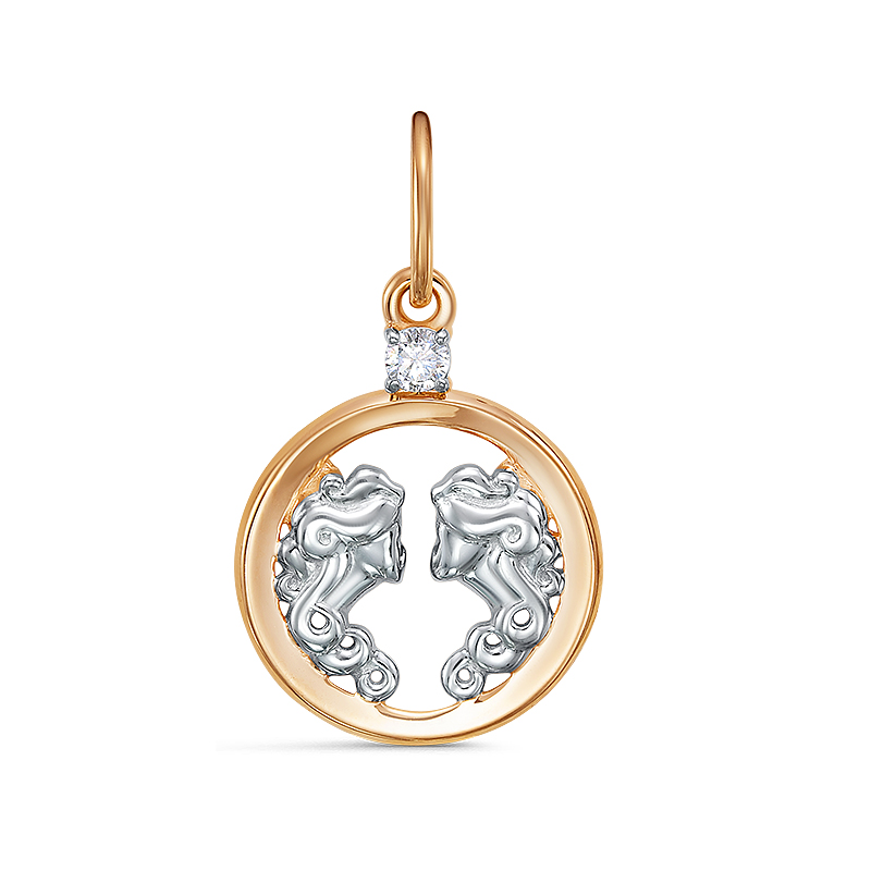 Знак из золота с камнем Фианит фото, цены