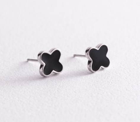 Пуссеты из серебра с камнем вставками эмали фото, цены