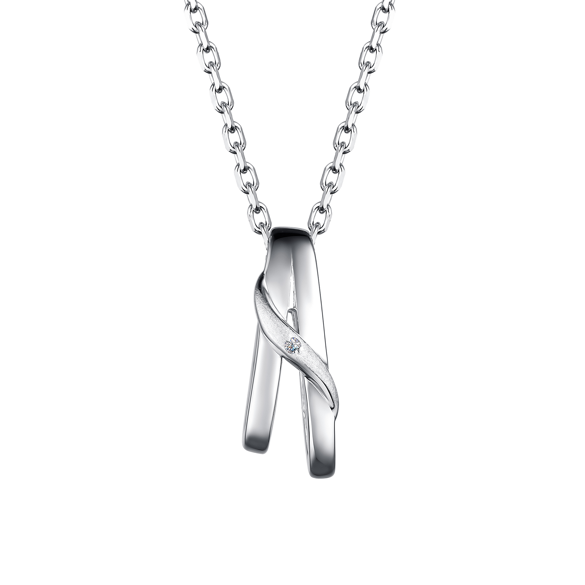 Колье из серебра с камнем Бриллиант фото, цены