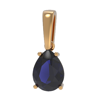 Кулон из золота с камнем Сапфир фото, цены