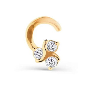 Пирсинг из золота с камнем Фианит фото, цены