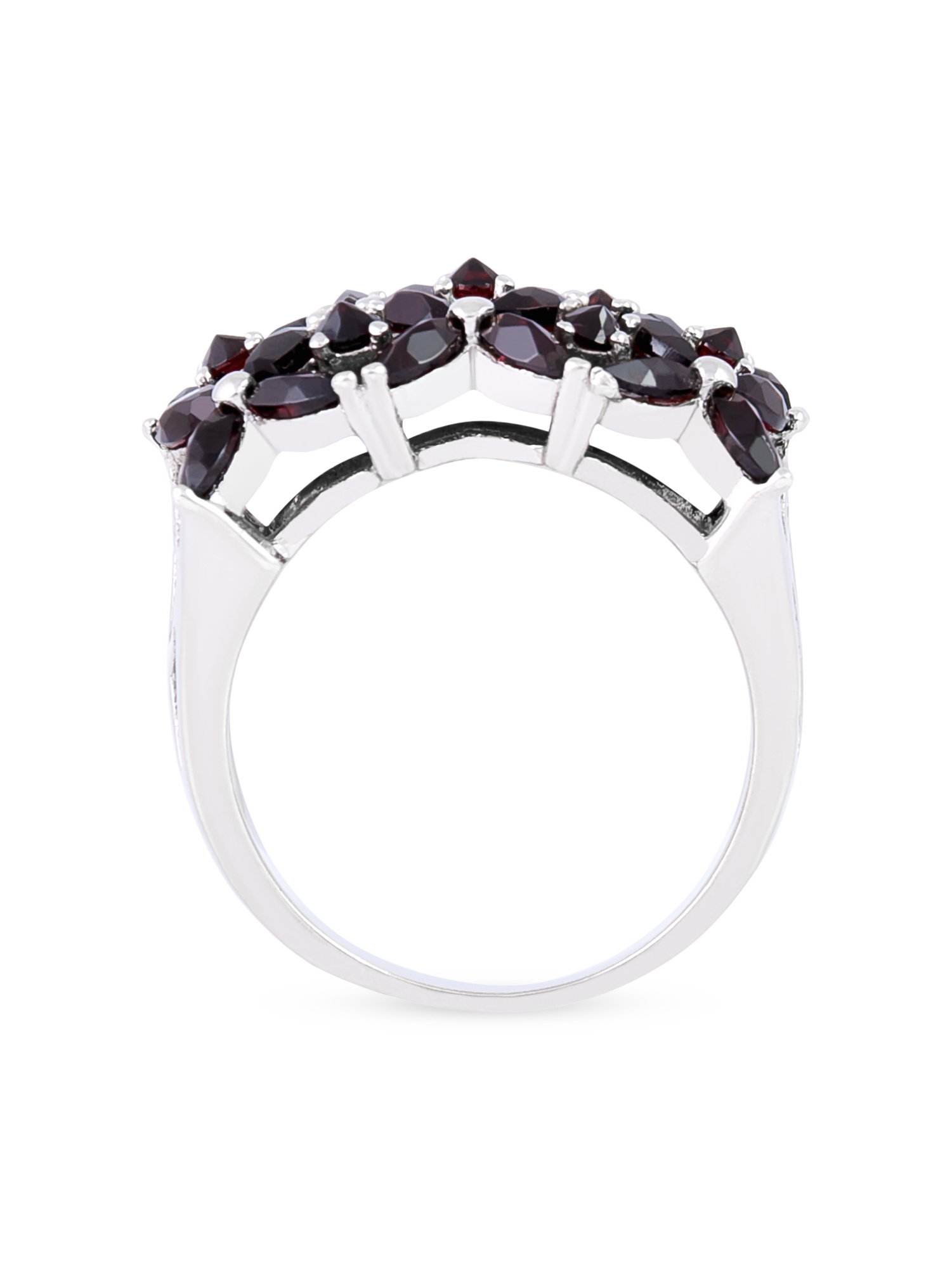 Кольцо из серебра с камнем Гранат фото, цены